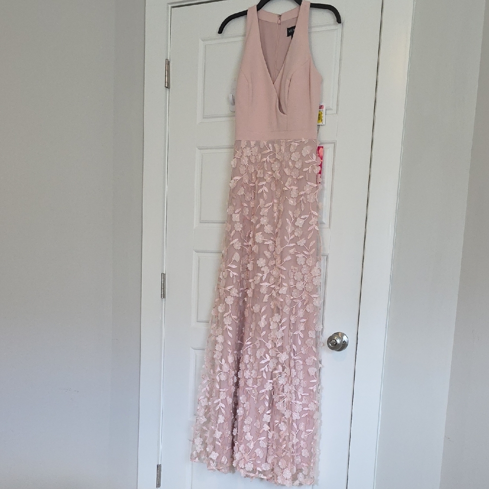 Xscape Pink Floral Maxi Dress